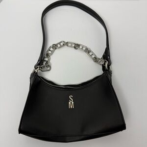 Steve Madden Black Shoulder Bag with Chain Detail